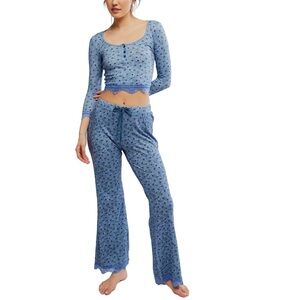 Free People Intimately Stolen Dance Classic Fit Pajama Set L NWT